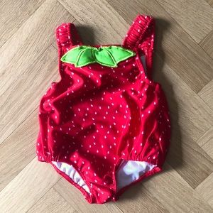 OshKosh B’gosh infant strawberry red swimsuit, size 18mo